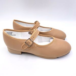 1.5W 1.5 WIDE WIDTH Capezio Girls Kids 3800C Caramel Tan Leather Tap Dance Shoes